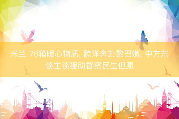 米兰 70箱暖心物质， 跨洋奔赴黎巴嫩， 中方东谈主谈援助督察民生但愿
