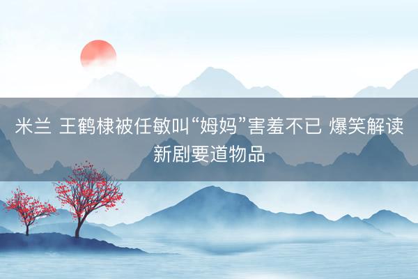 米兰 王鹤棣被任敏叫“姆妈”害羞不已 爆笑解读新剧要道物品
